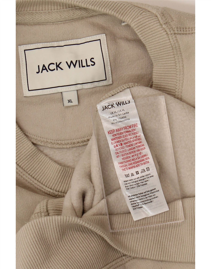 JACK WILLS moletom masculino Jumper XL algodão bege