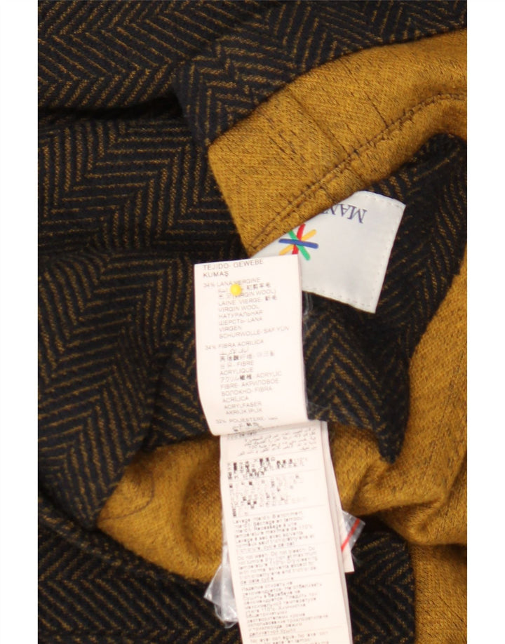 Jaqueta blazer masculina de 3 botões Manuel Ritz IT 50 grande espinha de peixe preta