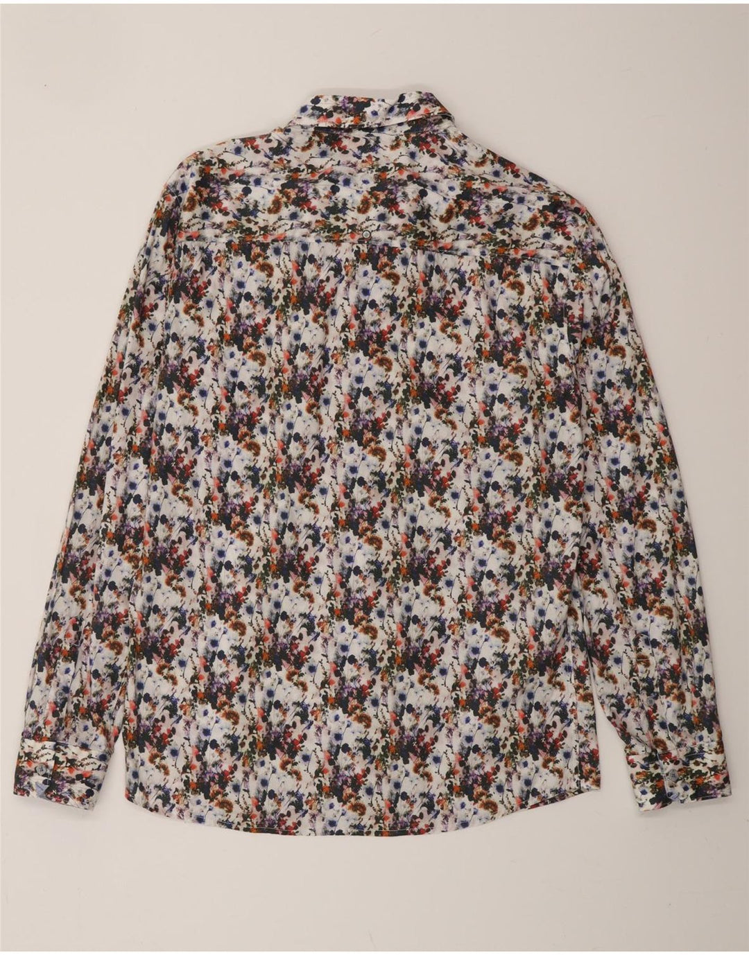 Camisa masculina VINTAGE grande floral multicolorida