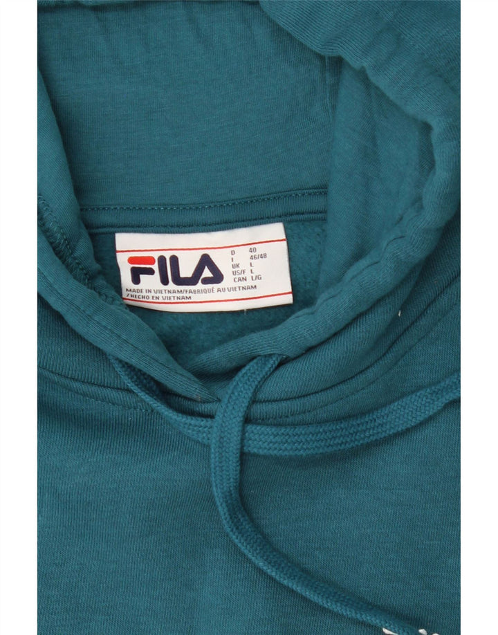 FILA Womens Hoodie Jumper UK 16 Large Blue Cotton Vintage Fila and Second-Hand Fila from Messina Hembry 
