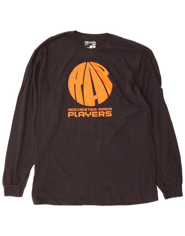 Adidas Mens Graphic Top Manga Longa 2XL Algodão Preto