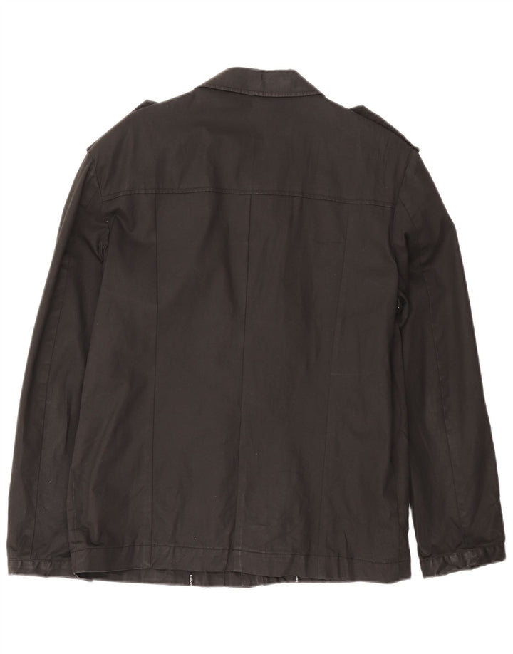 Jaqueta militar masculina Calvin Klein UK 38 algodão preto médio