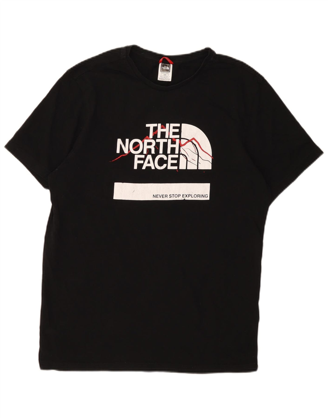 Camiseta gráfica masculina The North Face Top médio algodão preto