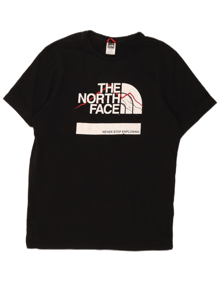 Camiseta gráfica masculina The North Face Top médio algodão preto