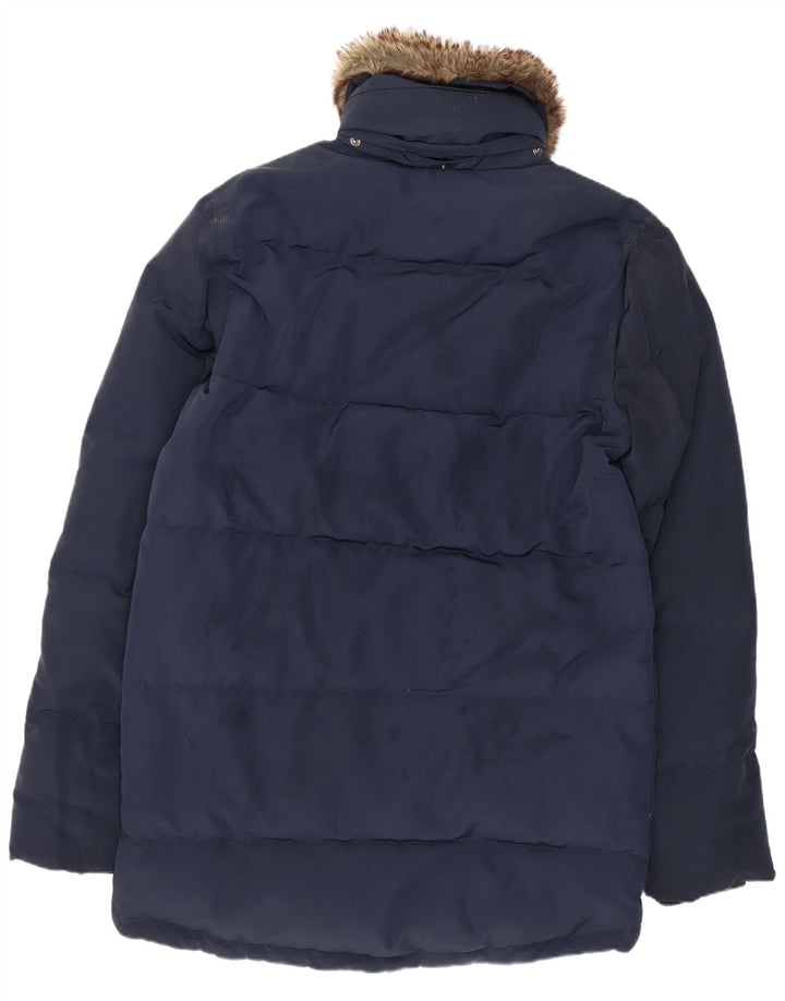Casaco acolchoado masculino Tommy Hilfiger Reino Unido 36 pequeno poliéster azul marinho