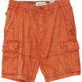 Shorts cargo masculino Fat Face W32 algodão laranja médio