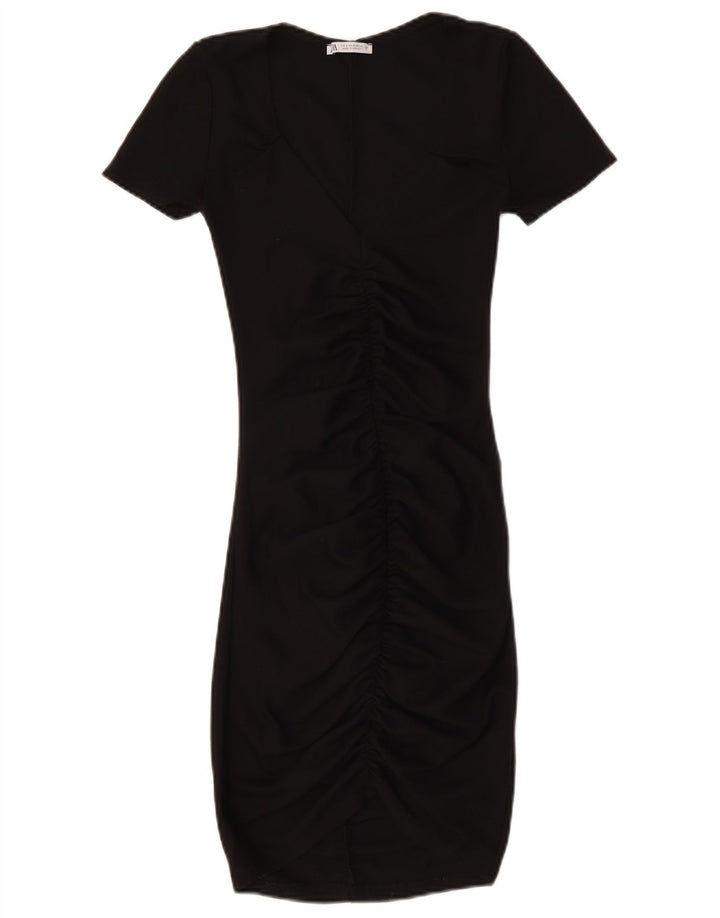 Vestido bodycon feminino ZARA Reino Unido 8 pequeno preto