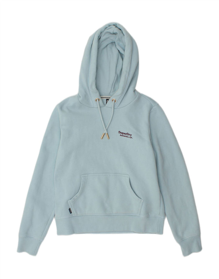 SUPERDRY Womens Hoodie Jumper UK 10 Small Blue Cotton Vintage Superdry and Second-Hand Superdry from Messina Hembry 