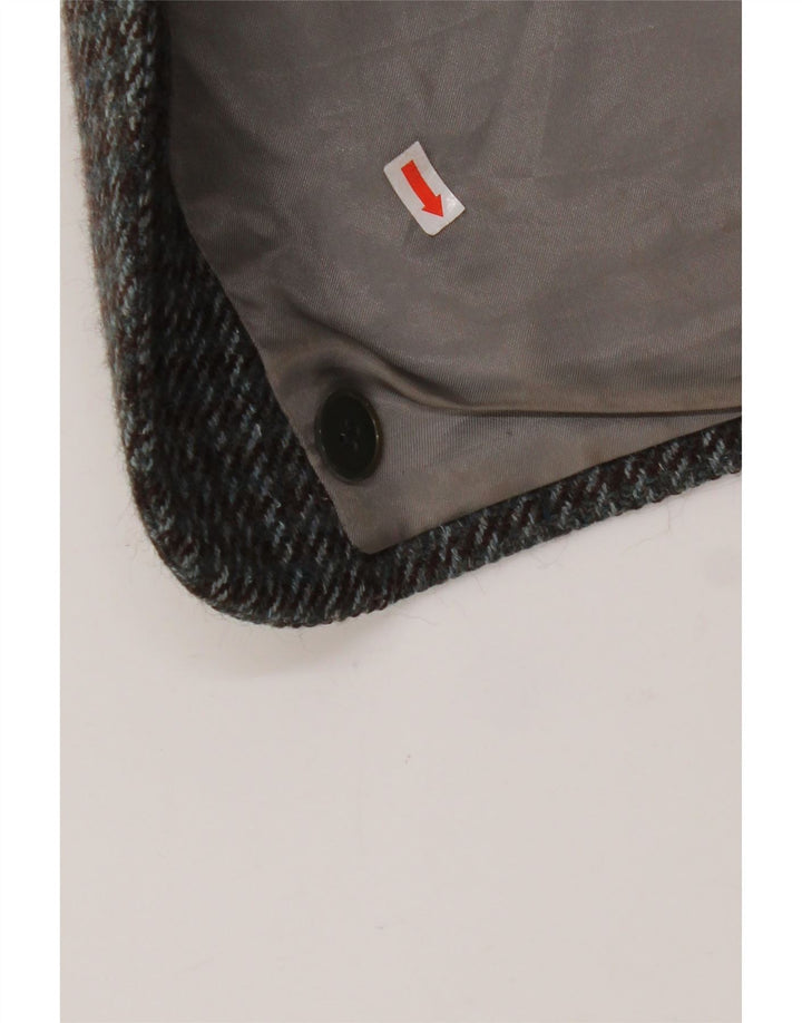 Jaqueta blazer masculina VINTAGE com 2 botões Reino Unido 38 Houndstooth cinza médio