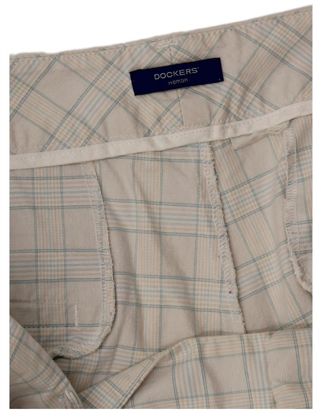 Bermuda feminina Dockers W38 XL xadrez branco
