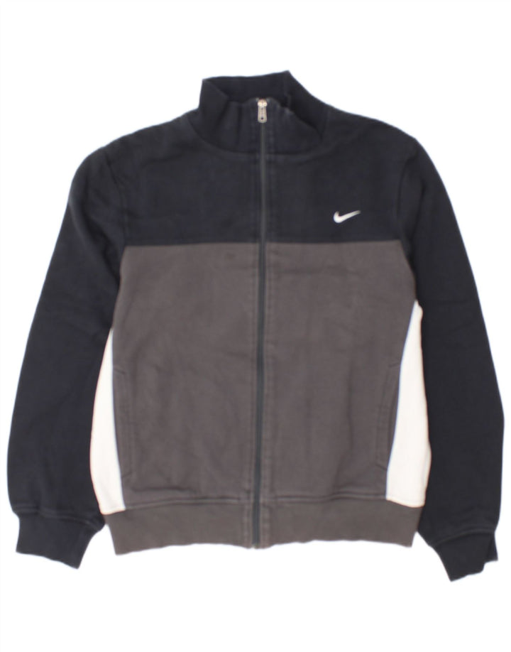 Nike Mens Treino Top Jaqueta Pequeno Azul Marinho Colorblock Algodão
