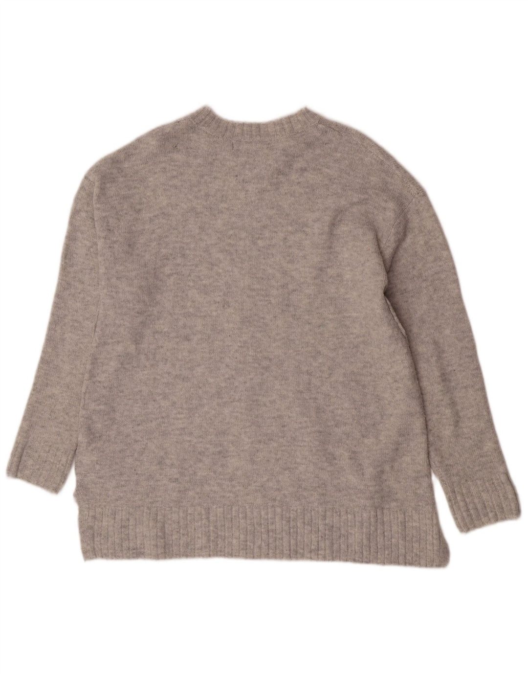 Suéter feminino Marks & Spencer com gola redonda Reino Unido 14 cinza médio acrílico