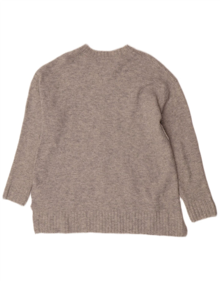 Suéter feminino Marks & Spencer com gola redonda Reino Unido 14 cinza médio acrílico