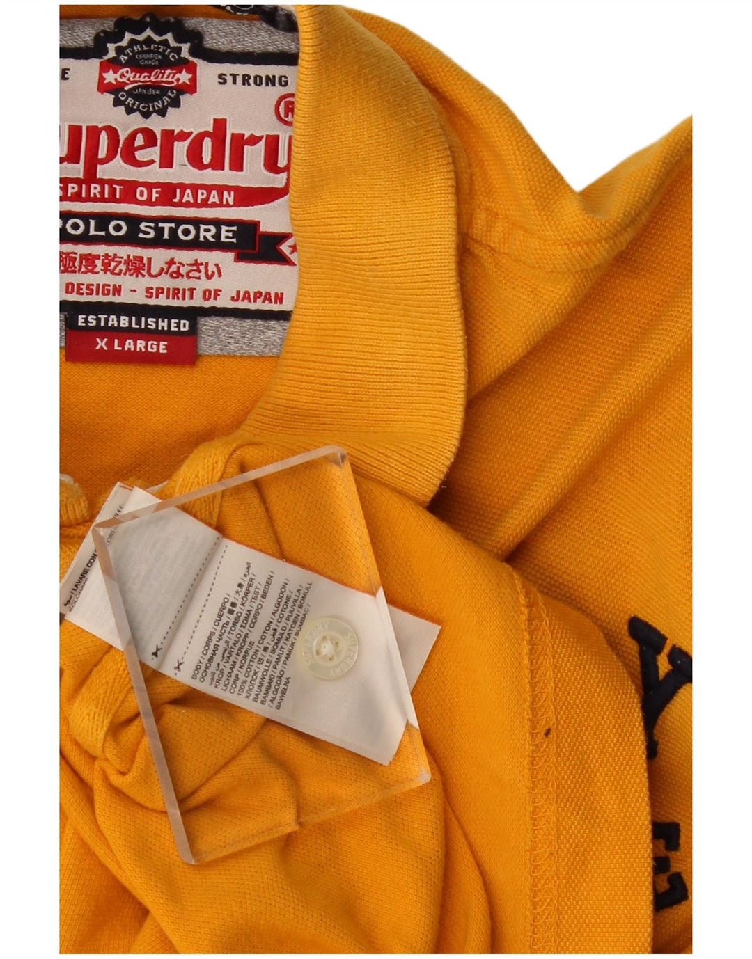Camisa polo masculina SUPERDRY gráfica XL algodão amarelo