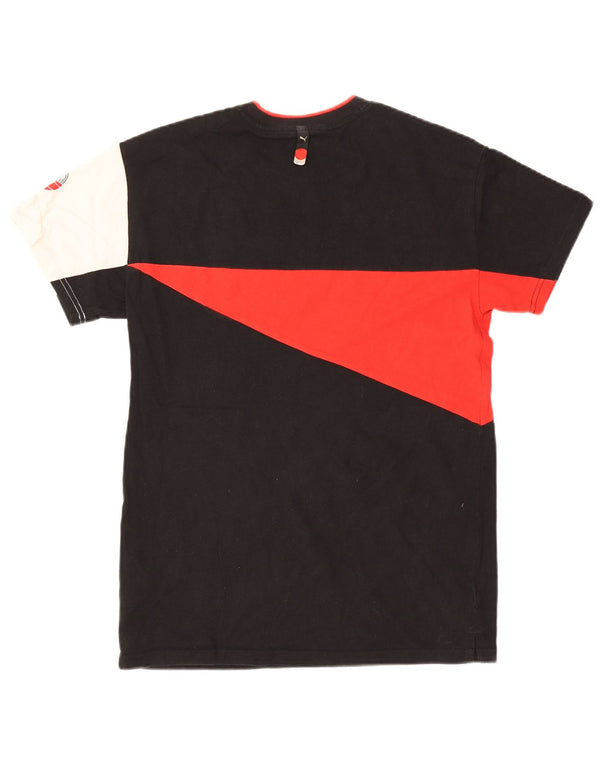 Puma Mens T-Shirt Top Pequeno Algodão Colorblock Preto