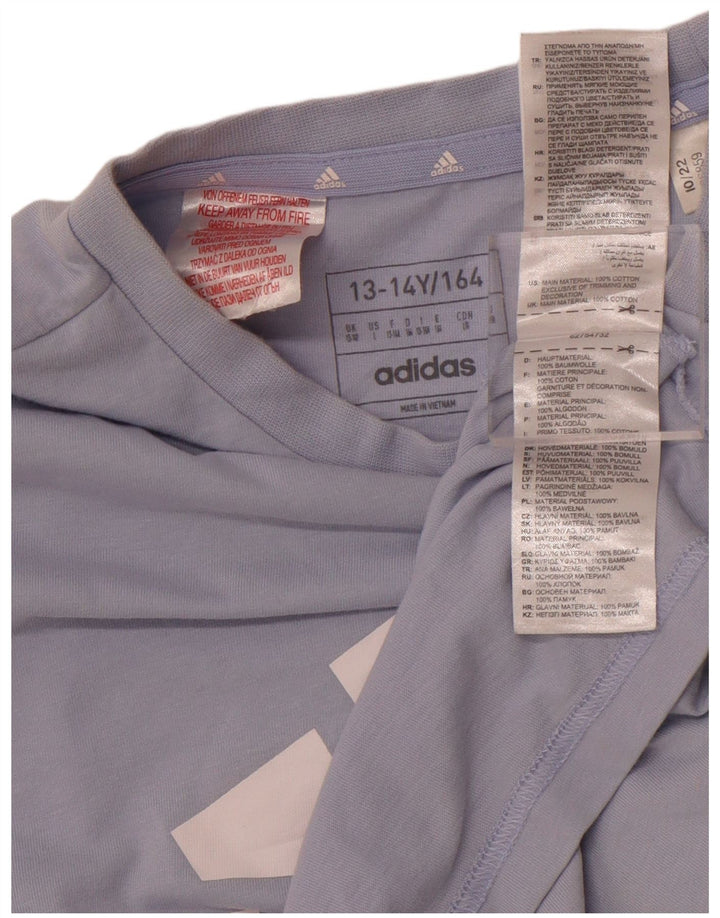 Camiseta ADIDAS Meninas Graphic 13-14 Anos Azul Algodão