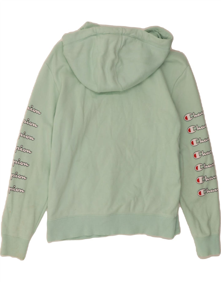 CHAMPION Womens Graphic Oversized Hoodie Jumper UK 6 XS Green Cotton Vintage Champion and Second-Hand Champion from Messina Hembry 