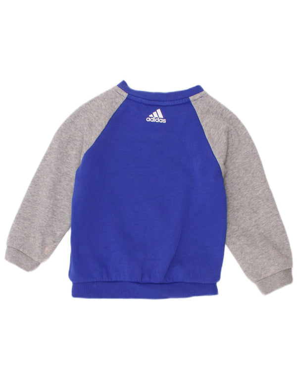 Suéter gráfico Adidas Baby Boys 12-18 meses azul colorblock
