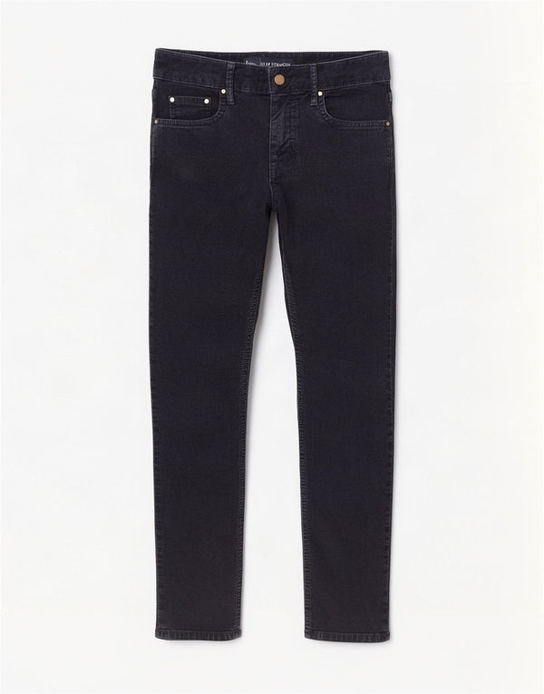 Calça feminina Boden slim reta de veludo cotelê W30 L27 azul marinho