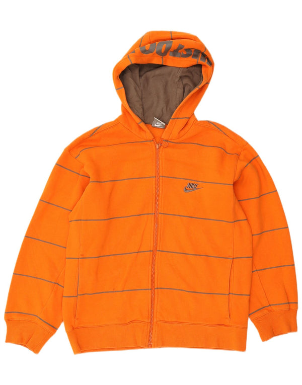 Suéter Nike Boys Graphic Zip com capuz 12-13 anos grande listrado laranja