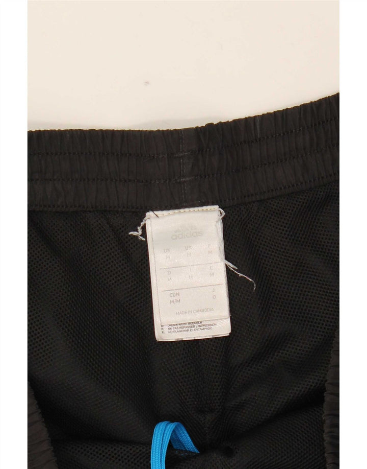 Shorts esportivos masculinos Adidas médio preto colorblock poliéster