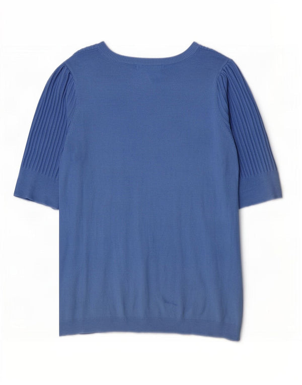 Suéter feminino Marks & Spencer com gola canoa Reino Unido 16 grande azul