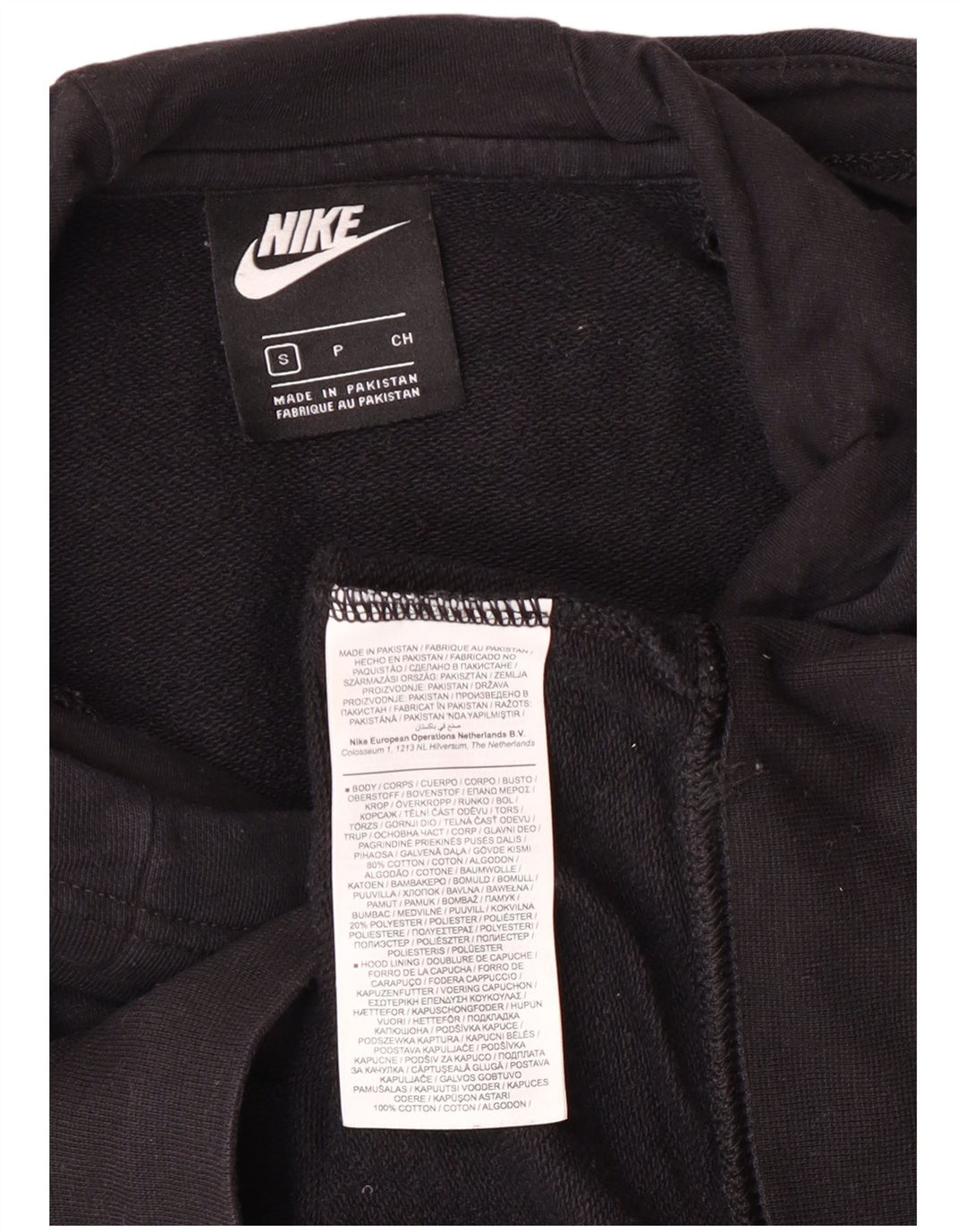 Jumper com capuz Nike feminino oversized UK 10 pequeno algodão preto