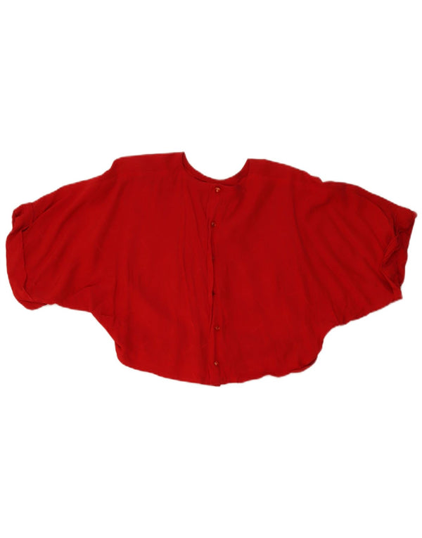 Conjunto de saia vintage feminina grande de 2 peças Reino Unido 14 médio W26 vermelho