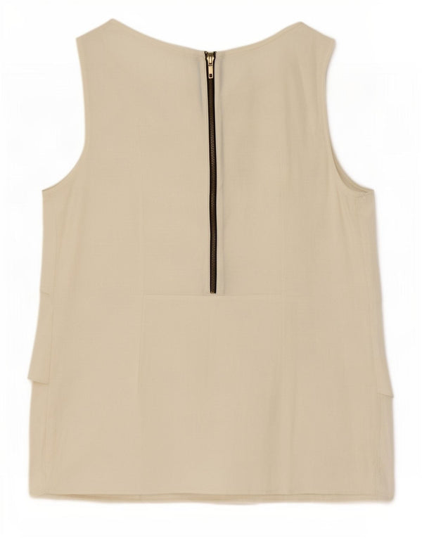 Blusa feminina sem mangas Zara Top UK 18 XL Bege