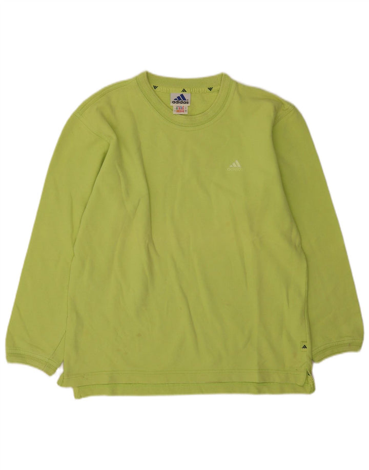 Adidas Womens Sweatshirt Jumper UK 12 Médio Algodão Verde