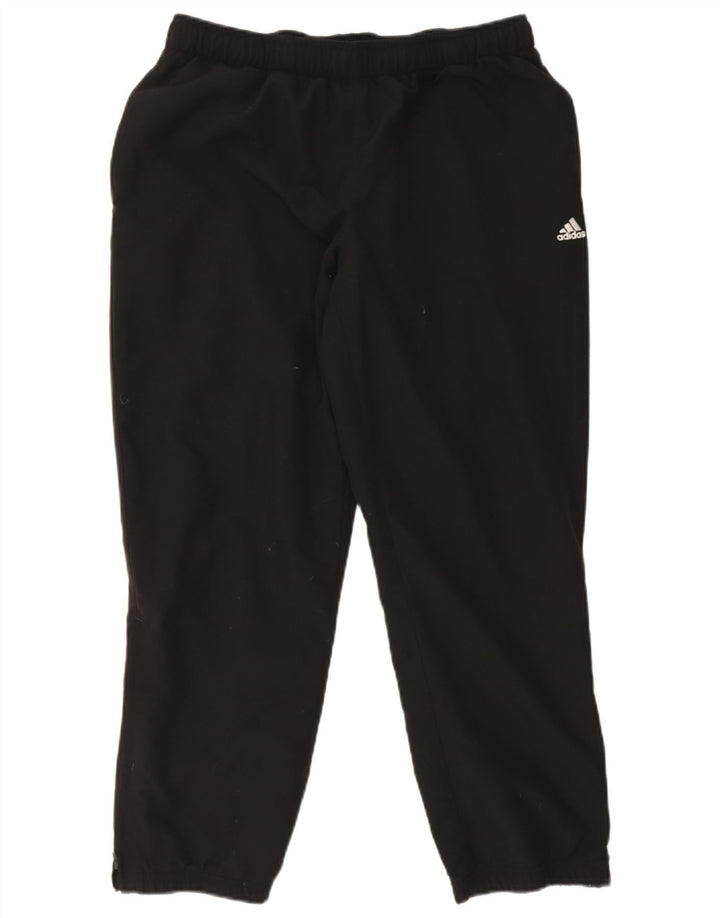 Adidas masculino climalite calças de treino joggers grande poliéster preto