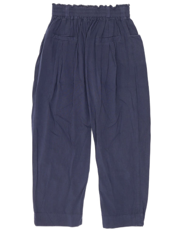 Calça Harém Zara Girls Loose Fit 11-12 Anos W24 L20 Azul Marinho Algodão