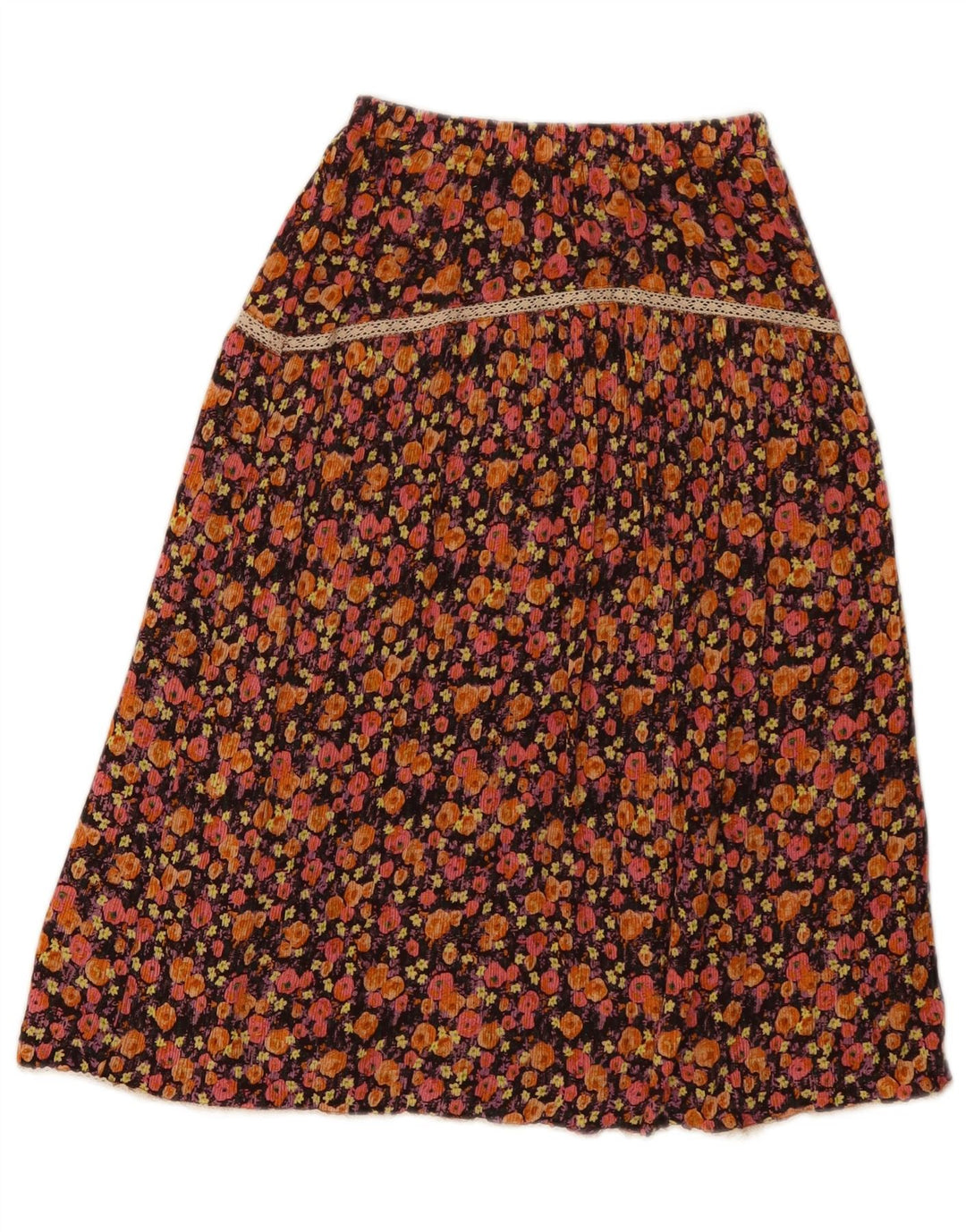 ZARA Meninas Saia A-Line 11-12 Anos W20 Viscose Floral Marrom