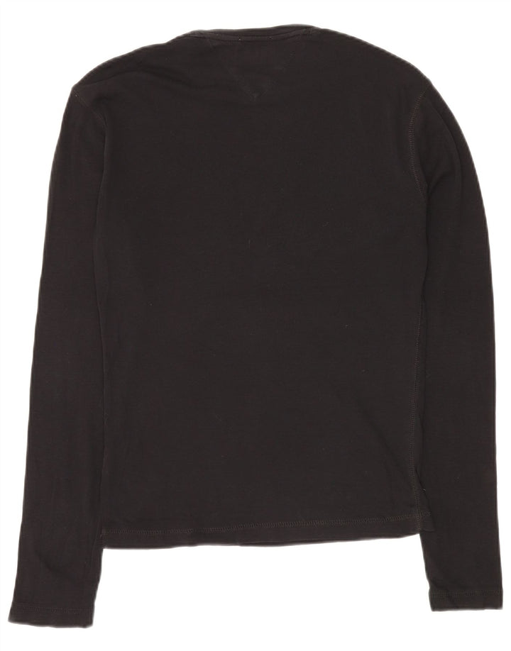 Top masculino TOMMY HILFIGER manga comprida pequeno algodão preto