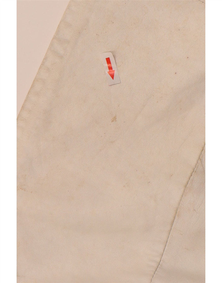 Conjunto de saia feminina vintage de couro de 2 peças Reino Unido 12 médio W26 branco