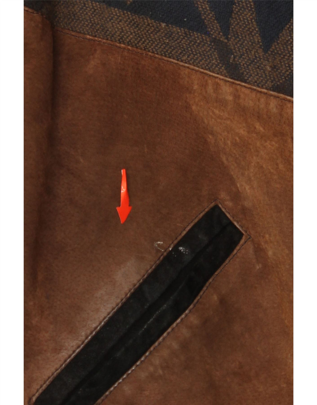 Jaqueta masculina de camurça VINTAGE UK 42 XL marrom couro colorblock