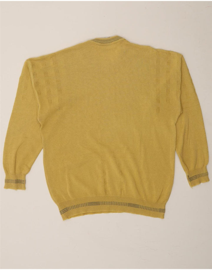 VINTAGE Womens Crew Neck Jumper Sweater IT 50 XL Yellow Cotton Vintage Vintage and Second-Hand Vintage from Messina Hembry 