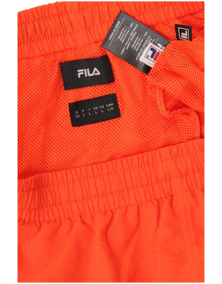 Shorts de natação masculino FILA grande poliéster colorblock laranja
