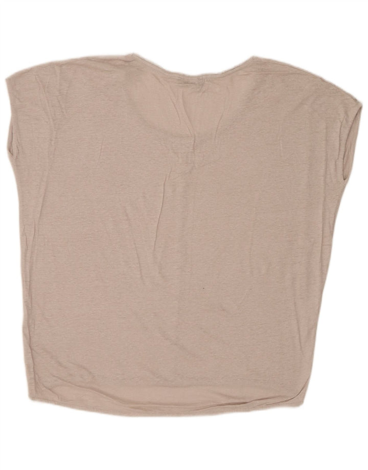 Blusa oversized feminina Massimo Dutti Reino Unido 14 médio bege