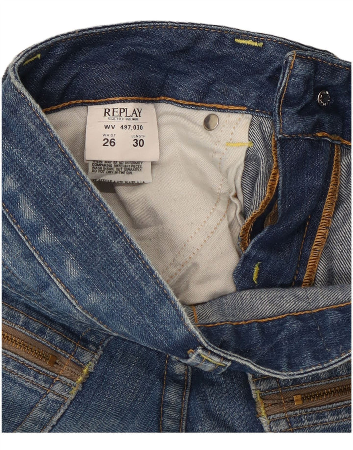 Replay Jeans reto feminino W26 L30 algodão azul