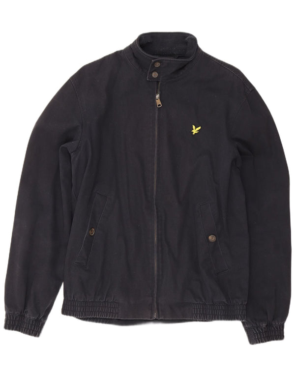 Jaqueta bomber masculina Lyle & Scott Reino Unido 38 algodão azul marinho médio