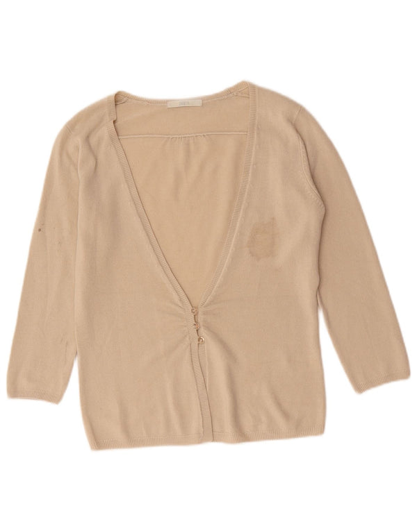 Suéter cardigã feminino Marks & Spencer Reino Unido 10 pequeno bege acrílico