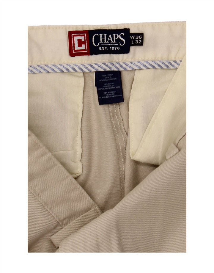 CHAPS Mens Straight Chino Trousers W36 L32 Beige Cotton Vintage Chaps and Second-Hand Chaps from Messina Hembry 