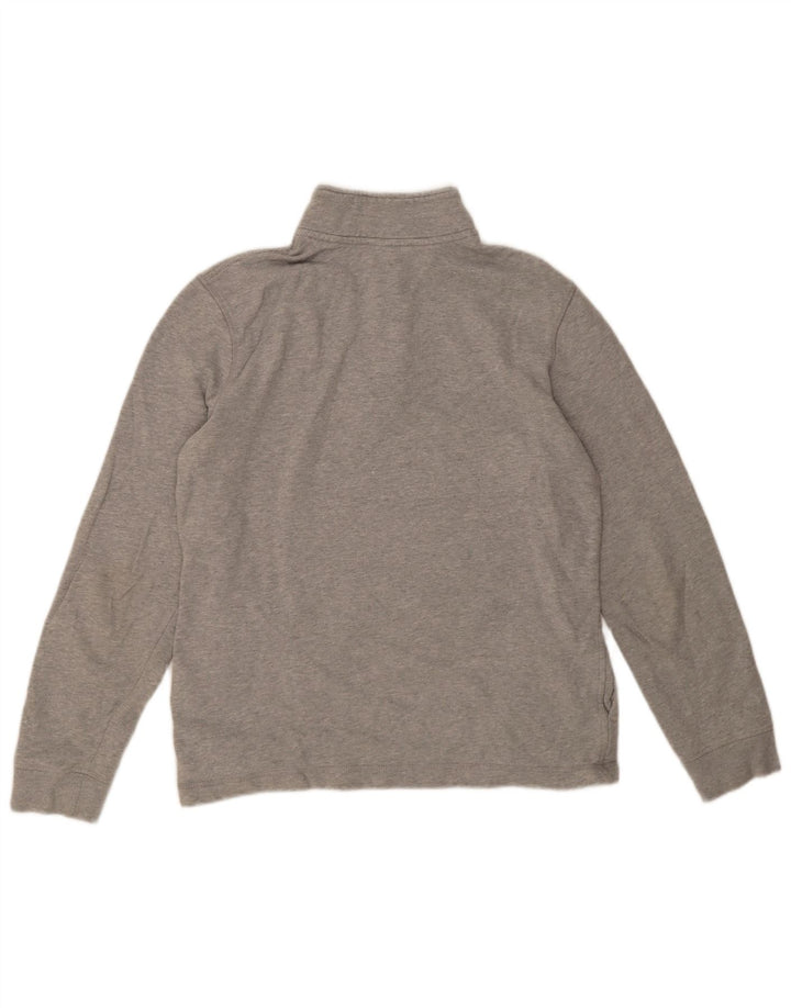 Suéter feminino Ted Baker com zíper e gola tamanho 3 algodão cinza médio