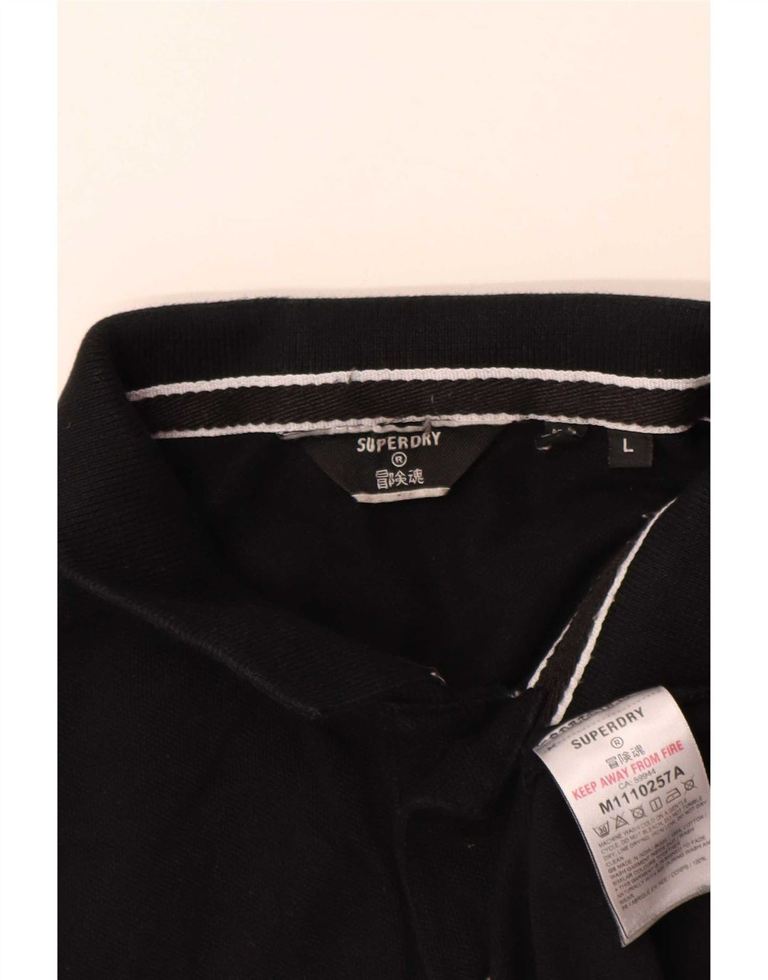 Camisa polo masculina Superdry gráfica grande algodão preto