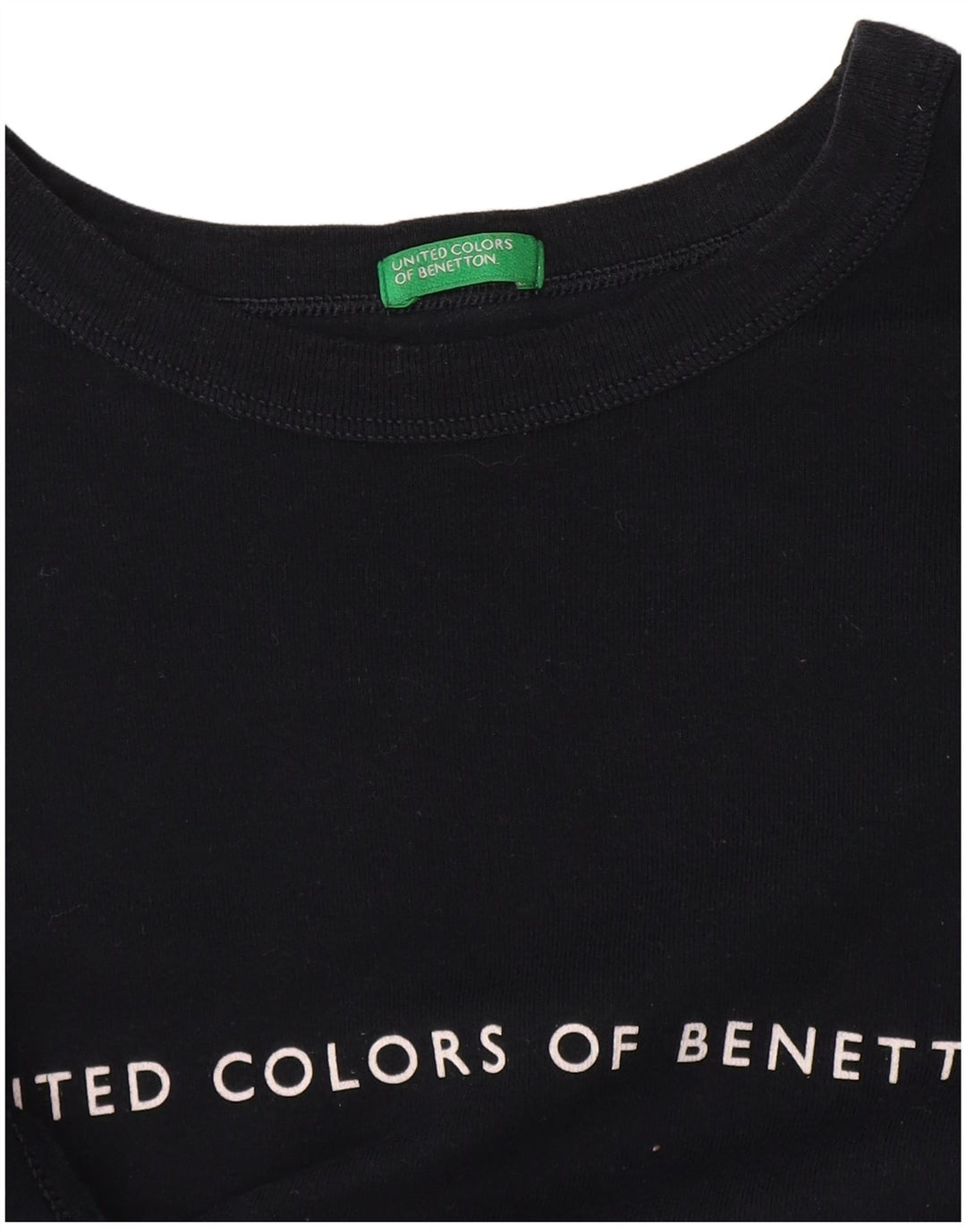 Camiseta feminina gráfica Benetton UK 14 médio azul marinho