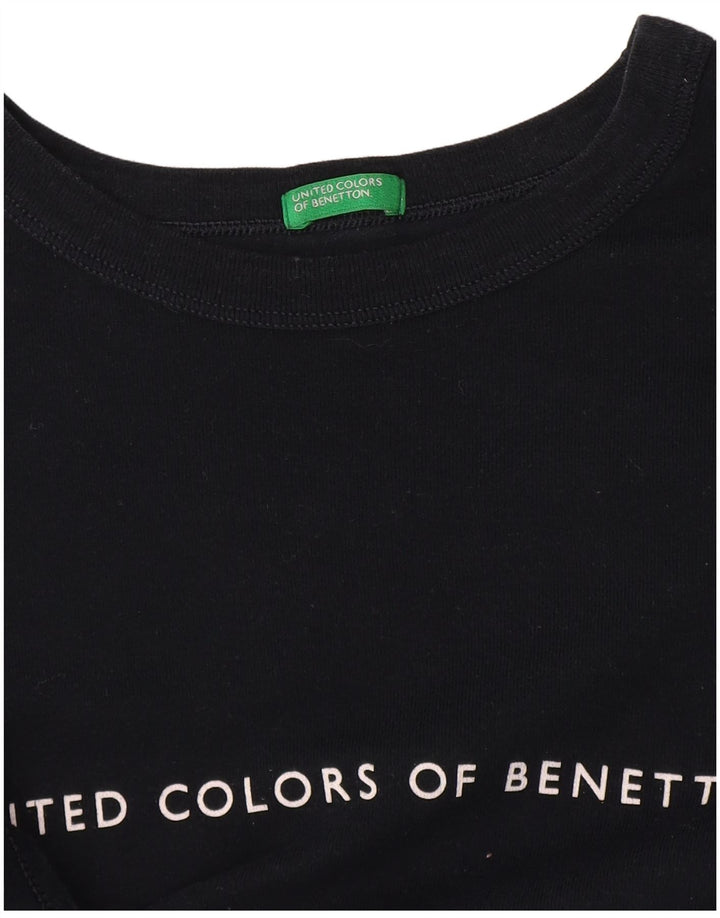 Camiseta feminina gráfica Benetton UK 14 médio azul marinho