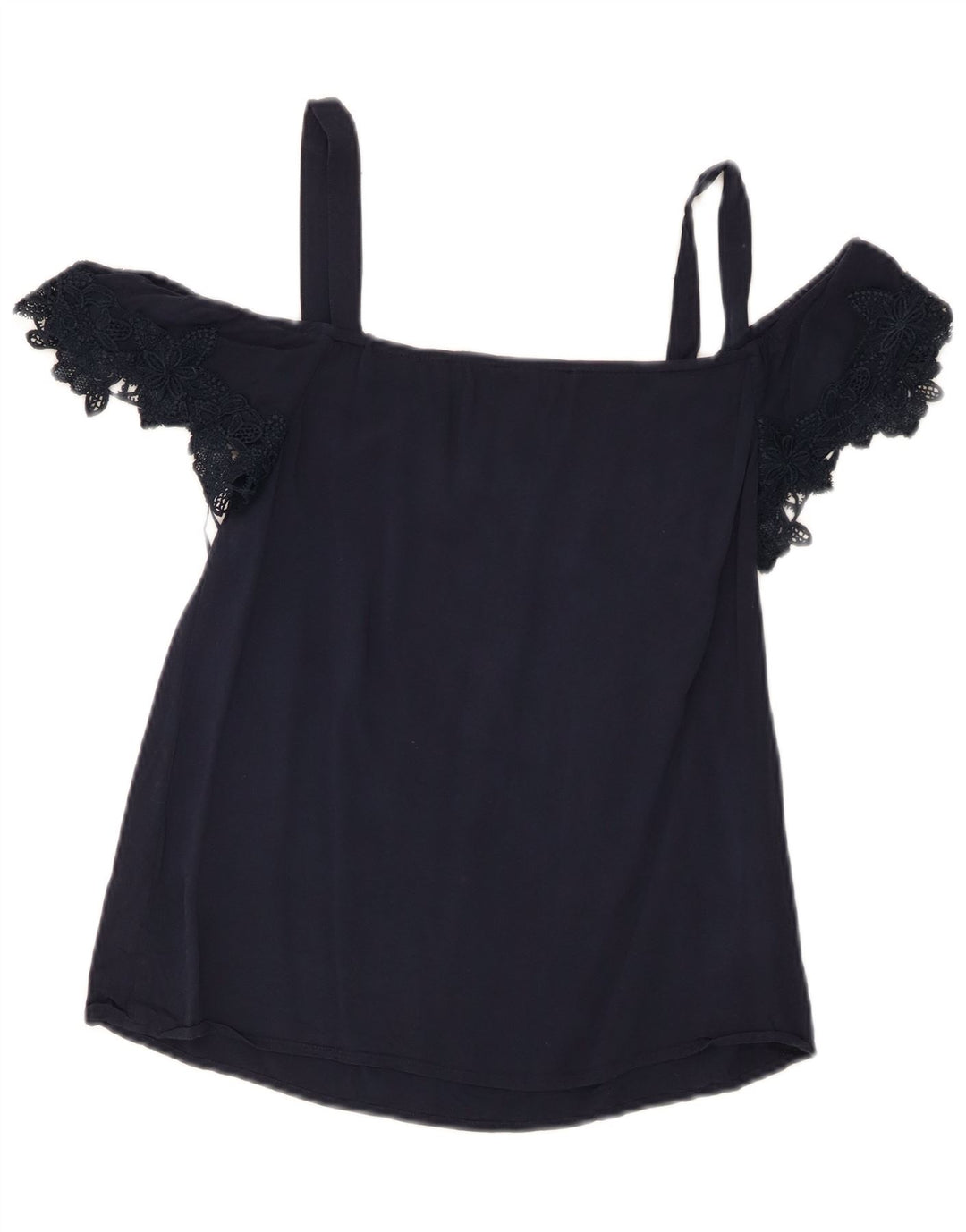 Top feminino Oasis com ombro de fora, UK 8, pequeno, azul marinho, viscose