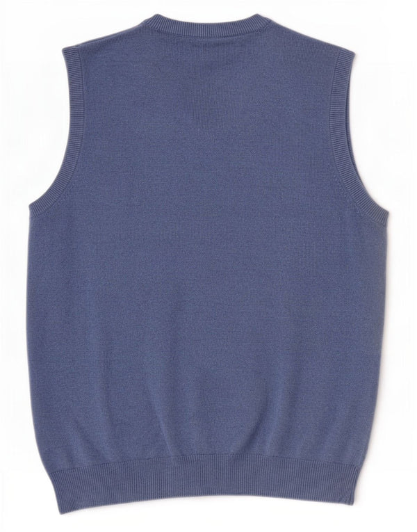 Regata masculina Marks & Spencer com colete de algodão azul médio