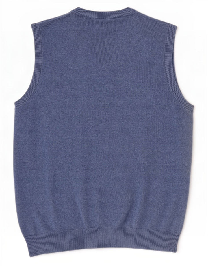 Regata masculina Marks & Spencer com colete de algodão azul médio